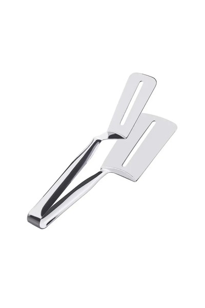Choice L Silver Stainless Steel Frying Shovel Clip Multifunctional Steak BBQ ...
