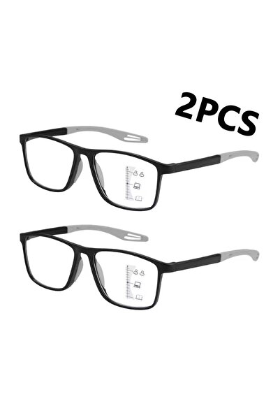 Choice10 +250 2PC-Black Smart Presbyopia Glasses TR90 Sports Progressive Mult...