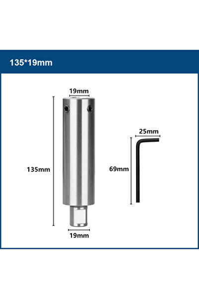 Choice3 100mm XCAN TCT Annular Cutter Extension Bar 19mm Weldon Shank Length ...