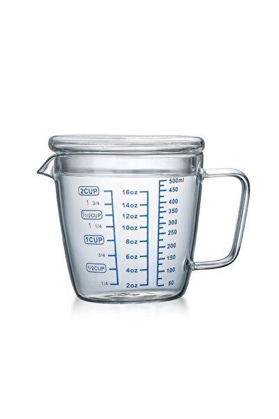 Choice1 500ml YWDL 250/500ml Glass Measuring Cup with Lid Graduated Cup High-...