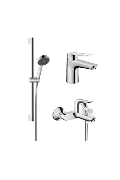 Creavit Hansgrohe Batarya ve Sürgülü Duş Seti - Krom