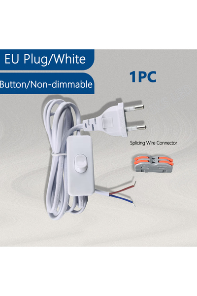 choice2 EU plug-White 1.8M EU/US Plug 220V Electricity Wire LED Dimmer Switch...