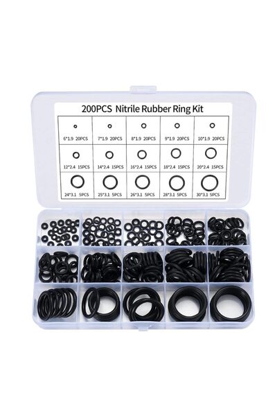 Choice 1 pcs Rafford 200PCS O-Ring Assortment Kit, Black Seal Rings, 15 Sizes...