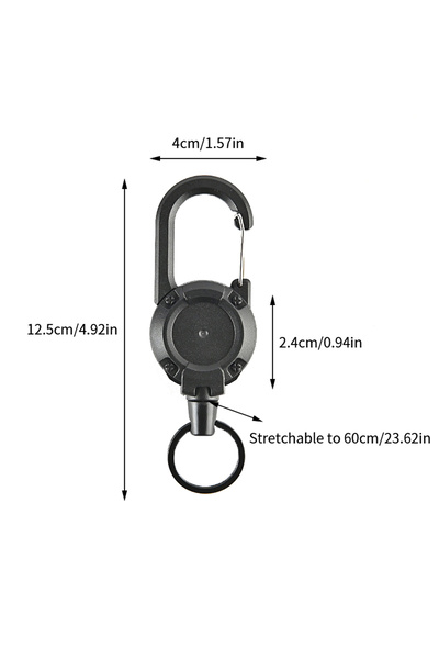 Choice one size 1Pc Wire Rope Sporty Retractable Key Chain Easy-To-Pull Buckl...