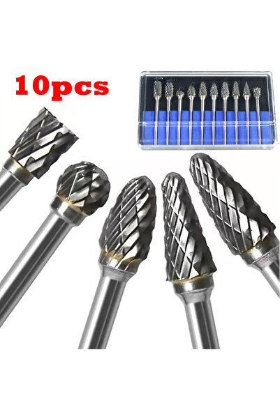 Choice 10pcs 10pcs Carbide Burr Set, Hard Alloy Tungsten Steel Double Cut Rot...