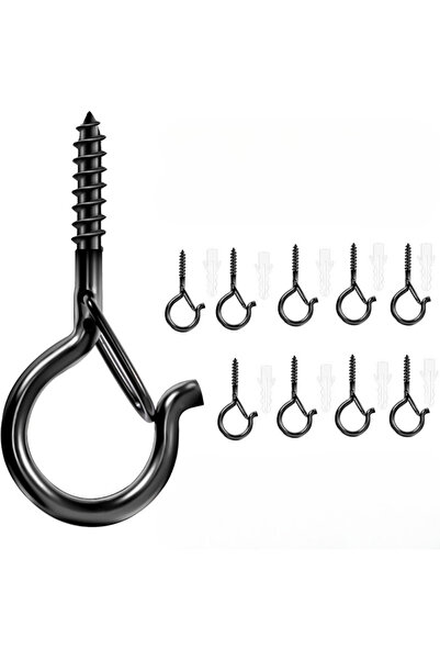 Choice1 خطافات تعليق على شكل حرف Q، 10 قطع، مع مشبك أمان، خطافات لولبية مقاوم...