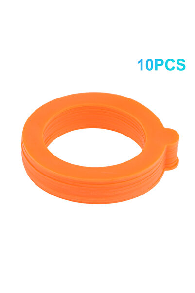 Choice1 10pcs Orange 10Pcs Replacement Gasket Airtight Silicone Seal Glass Ja...
