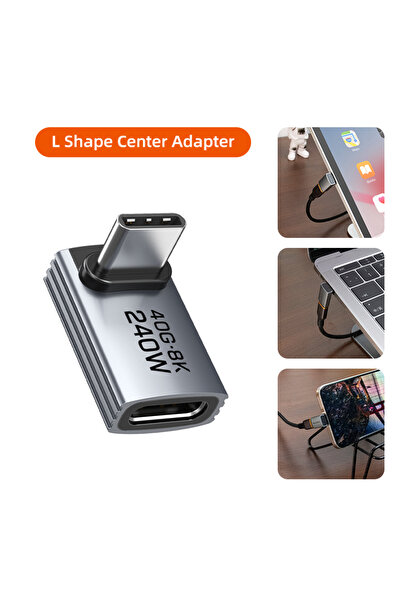 choice2 محول CABLETIME على شكل حرف L بقوة 240 واط، محول USB-C OTG، محول 8K 60...