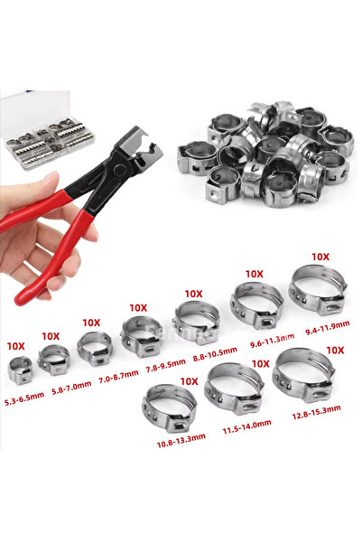 Choice 100pcs with plier 100pcs Single Ear Stepless Hose Clamps or 1PC Hose C...