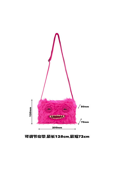 Choice22 Rose Pink Fugglers Ugly Teeth Monster Bag Crossbody Cute Plush Walle...
