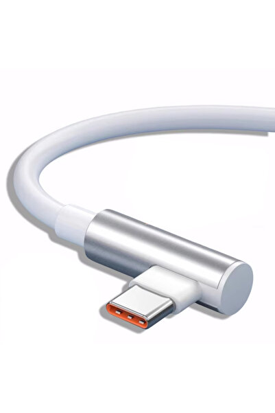 Choice كابل USB Type C أبيض بطول 1.8 متر من NNBILI بقوة 120 واط، بزاوية 90 در...