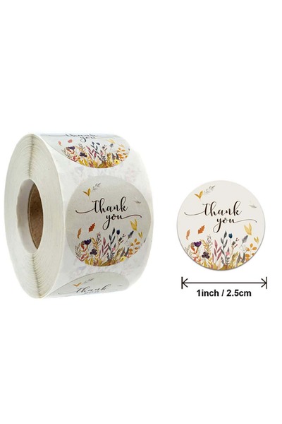 Choice H0399-1inch 500 قطعة ملصقات شكرًا لك بتصميم زهور مقاس 1 بوصة، موصى بها...