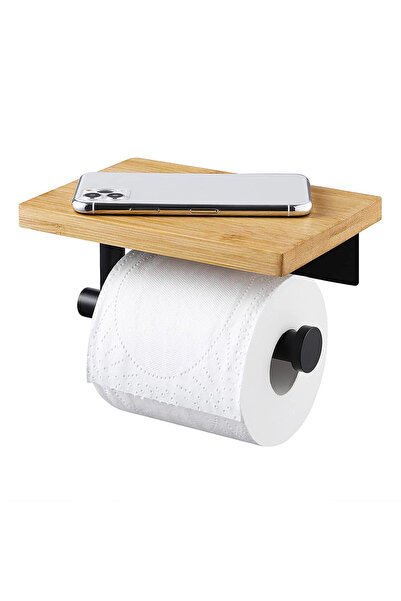 Choice Light Yellow Solid Wood Paper Towel Holder No Punch Bathroom Tissue Bo...