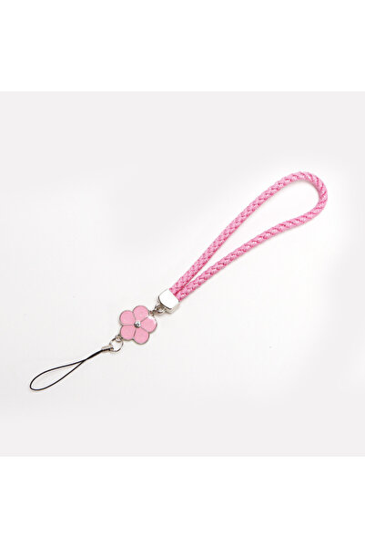 Choice5 Pink Four Leaf Clover Woven Short Rope Mobile Phone Hanging Rope PU L...