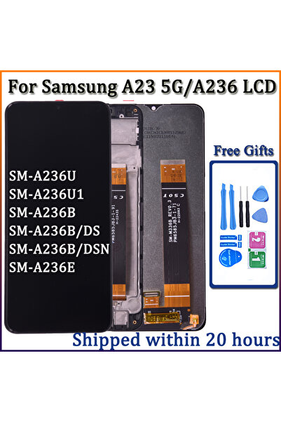 Choice1 شاشة LCD مقاس 6.6 بوصة مع إطار أسود لهاتف A23 5G A236 مع مجموعة محول ...