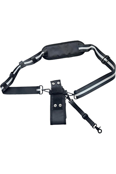 Choice حزام راديو أسود مع شرائط عاكسة 3M، حزام وحامل راديو لرجال الإطفاء وخدم...