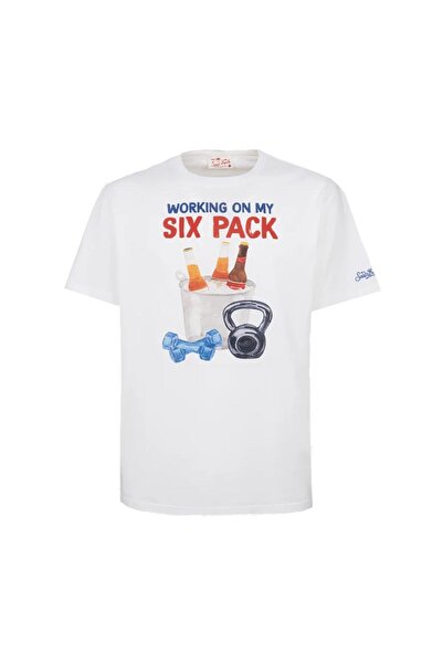 MC2 Saint Barth Tricou clasic din bumbac cu mânecă scurtă pentru bărbați, măr...