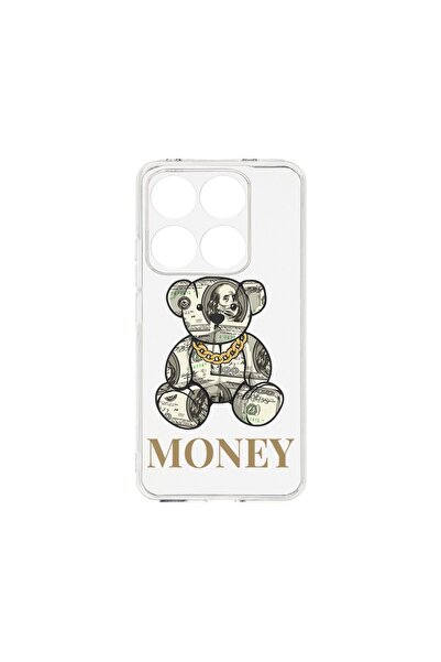 bestcase Калъф за Xiaomi 14T, BestCase™ Прозрачен силиконов 2ММ, Мече с пари,...