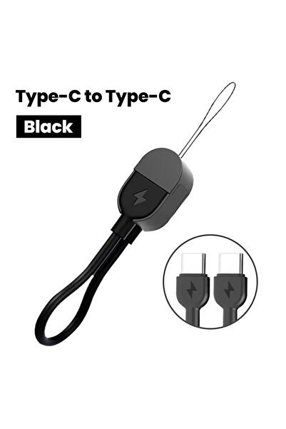 Choice كابل USB C قصير أسود بطول 16 سم، شحن سريع 60 واط، سلك USB C إلى C مضفر...