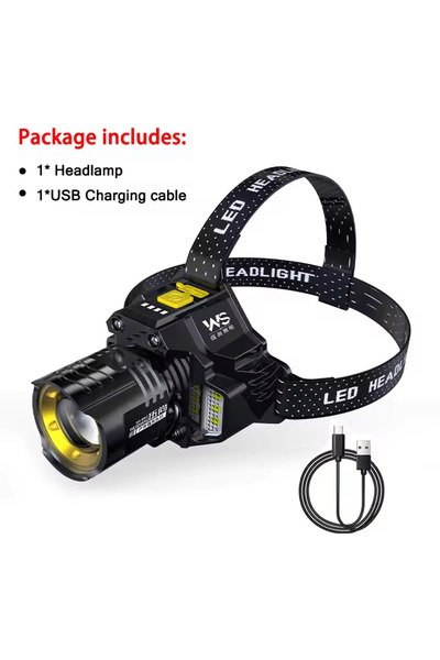 Choice1 1pc Powerful LED Headlamp Motion Sensor Headlight 18650 Rechargeable ...