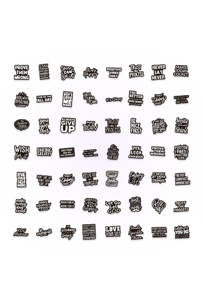 Choice 50pcs 50/100 Pcs Black White Minimalist English Stickers Waterproof DI...