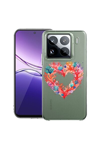 bestcase Διαφανής Λεπτή Θήκη Σιλικόνης Συμβατή με Xiaomi 15 Pro, Κοραλλί Καρδ...