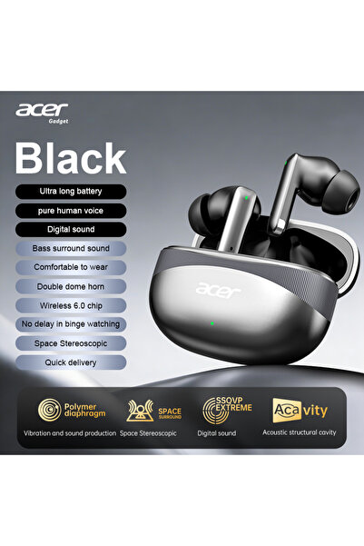 Choice3 Darkgrey Acer Ohr750 Enc Wireless Earphones with Call Noise Reduction...