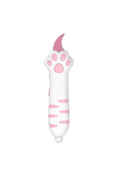 Choice1 Pink Portable Plastic Cat Paw Box Cutter Cartoon School Office Suppli...