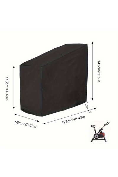 Choice 123x58x113x142cm Waterproof Black Exercise Bike Cover - Indoor and Out...