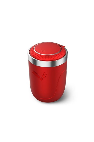 choice2 red Car Ashtray With LED Light Universal Alloy Ash Tray Car Retardant...
