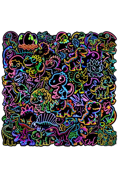 Choice 50PCS 10/30/50pcs Funny Cute Cartoon Dinosaur Stickers Neon Graffiti D...