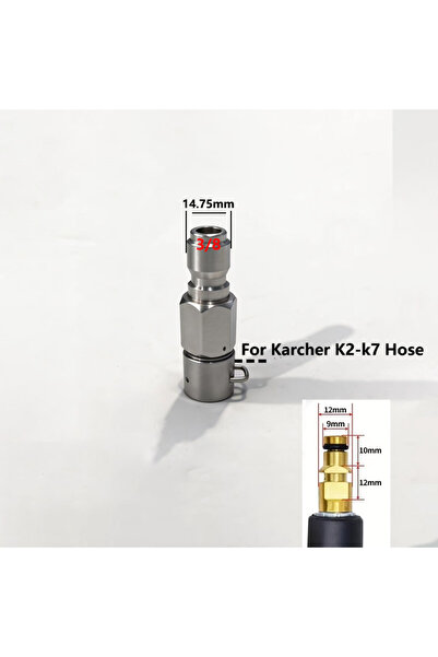 Choice3 Silver Pressure Washer Swivel Adapter 3/8 Quick Plug Set for Karcher ...
