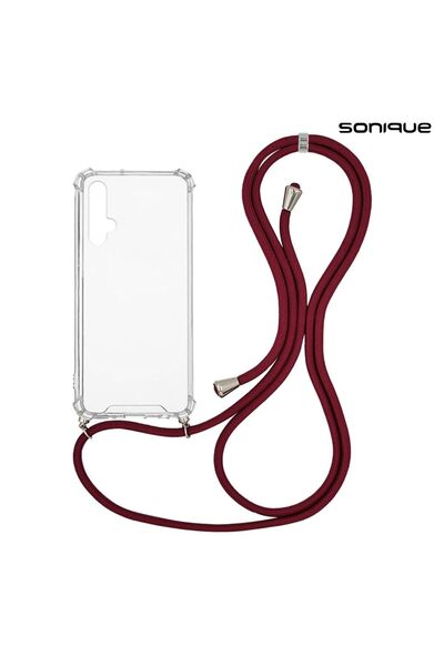 Sonique Θήκη Σιλικόνης με Κορδόνι Armor Clear Honor 20 / Nova 5T Μπορντό