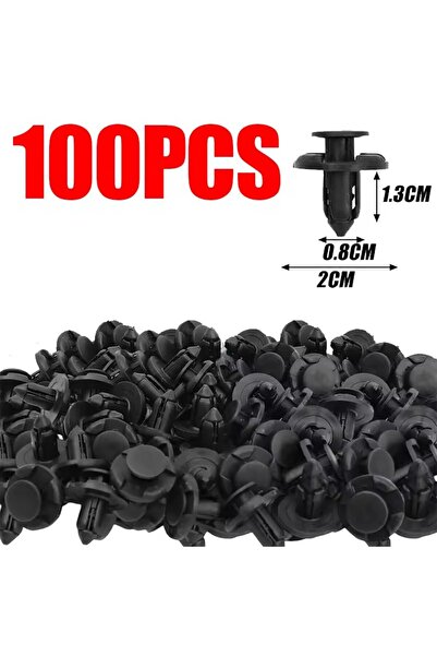 Choice 100pcs 8mm Black Bumper Clips Car Push Rivets Retainer Kit Inner Fende...