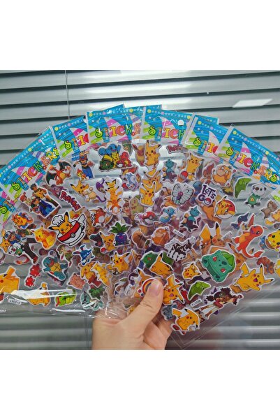Choice Bandai Pokmon 12pcs set 12Sheets Cute Anime Pokemon Stickers Kawaii 3D...