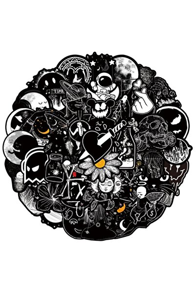Choice 50PCS 50PCS Personalized Black and White Gothic Abstract Graffiti Stic...