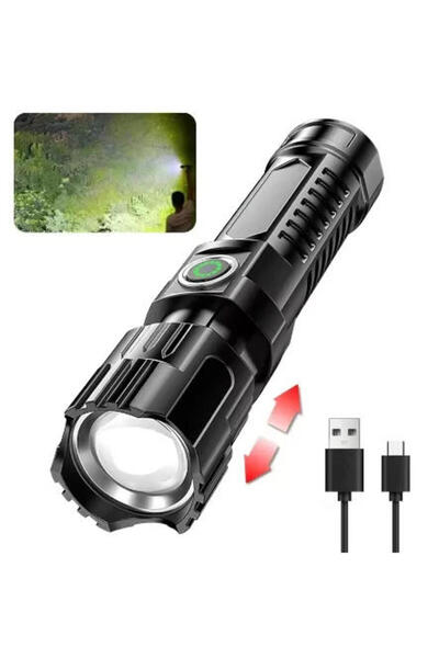 Choice5 1pcs Flashlight C High-Power Strong Light LED Flashlight Zoomable USB...