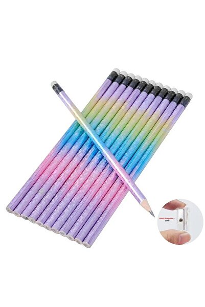 Choice 12pcs pencil 12PCS Starry Sky Rainbow Pencil HB Gradient Cute Pencils ...
