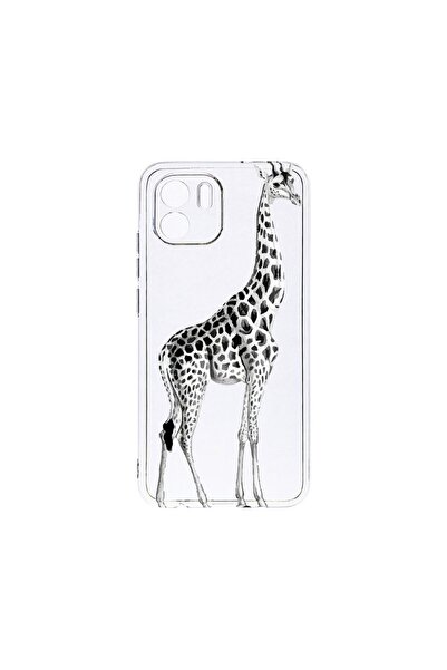 bestcase Прозрачен силиконов калъф 2ММ, Съвместим с Xiaomi Redmi A2, Жираф, У...