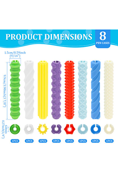 Choice 8Pcs 8Pcs Textured Silicone Pen Grips Children Student Pencil Aid Grip...