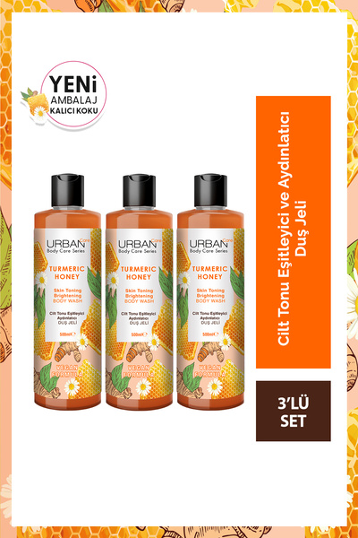 Urban Care Turmeric Honey Cilt Tonu Eşitleyici ve Aydınlatıcı Duş Jeli 3'lü S...