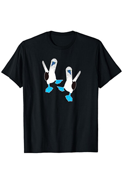 yiou trendy clothing تي شيرت لطيف ومضحك بنمط طائر البويبي ذو القدم الزرقاء
