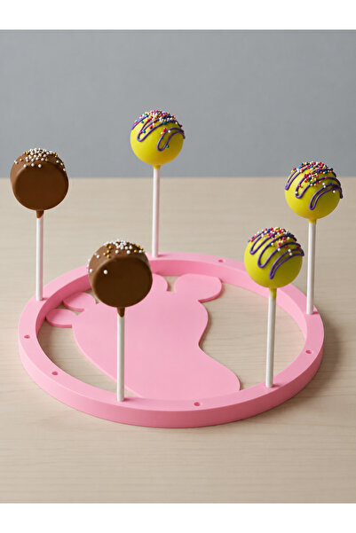 MurayTekno Cake Pops Standı Pembe Lolipop Kek Standı Şekerleme Sunum Standı D...