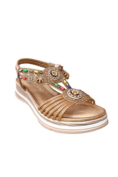 De Scario 2066 Women's Stoned Wedge Sole Daily Comfort Sandals