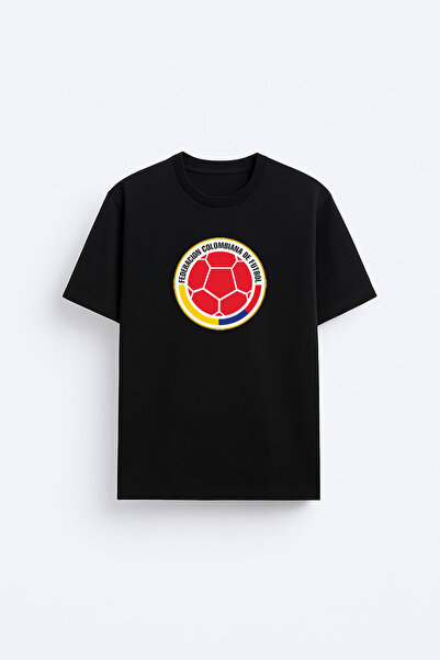 AYDESİGN Tricou negru din țesătură de bumbac imprimată cu echipa de fotbal a ...