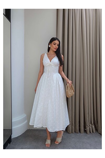 ESRAHELVACI Fisto Detail Waist Corset Midi Dress