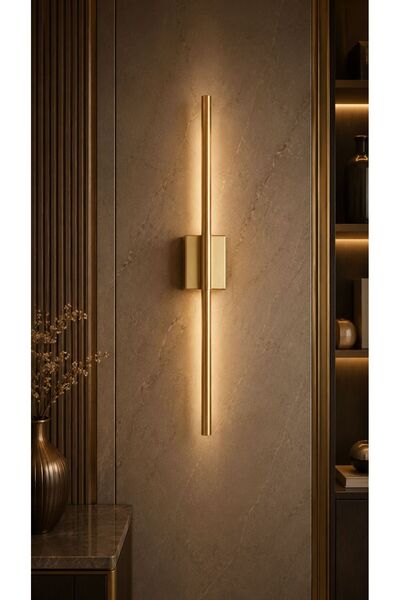 astricon Modern Dekoratif Led GOLD Duvar Aplik Uzun Çubuk Led Tekli 75 Cm Gün...