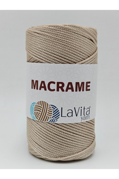 LaVita Yarn LaVita Macrame El Örgü İpi %100 Polyester 200gr (230 AÇIK BEJ)