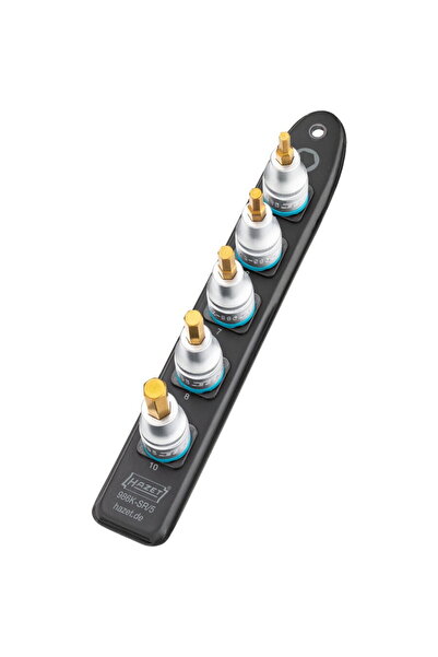HAZET SmartRail 1/2 socket wrench set, hexagon socket, 5 pieces (black, 5mm -...