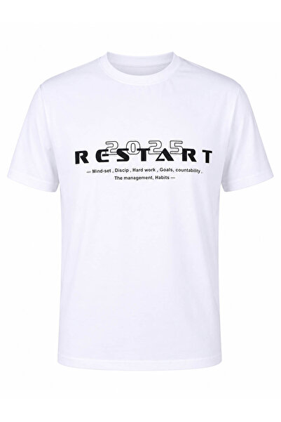 trender Restart Print Supremé White Men's T-Shirt 226-05